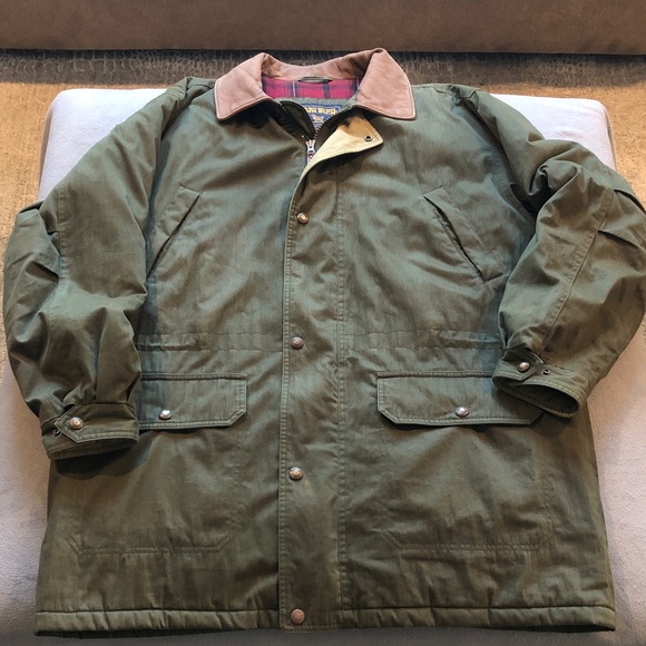 Vintage Woolrich Jacket Coat Flannel Lined Leather Collar 
Thermore Insulation - Picture 1 of 10